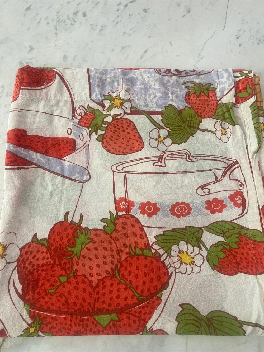 Urban Outfitters Sweet Strawberry Patterned Vintage Style Shower Curtain NWOT